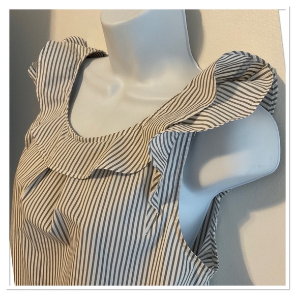 J. Crew size 10 striped sleeveless blouse - Picture 3 of 7
